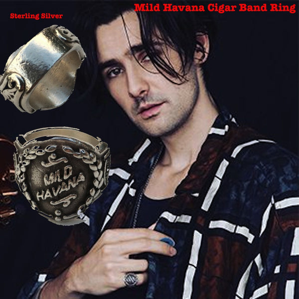 "Sterling silver Mild Havana vintage cigar band ring, as worn by Zane Carney on tour with John Mayer and Foster the People, and in The Great Gatsby. Handmade by Fables in the Air."